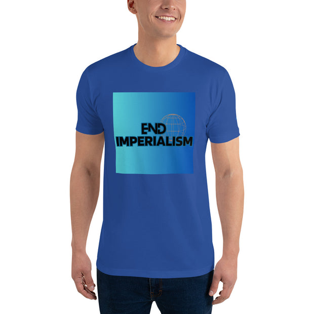 End Imperialism - Bold Blue Block Design    Mens Fitted Tee