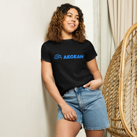 Women’s High-Waisted T-Shirt  -  Vintage AEGEAN Airlines