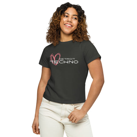 Women’s High-Waisted T-Shirt  'Detroit Techno Luv'